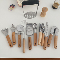 Albao-kitchen small tool suit wood handle Stainless Steel Whiter whiter Bottle Opener ICE CREAM PIZZA Pizza Knife