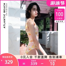 atlanticbeach2021 new fashion swimsuit ins cover belly thin summer sunscreen spa one-piece swimsuit women