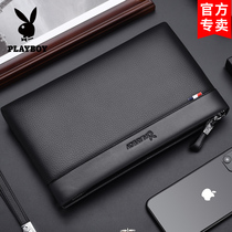 Floral Playboy men handbag fashion new dermis Handbag casual hand grip bag Soft head layer Bull Leather Envelope bag