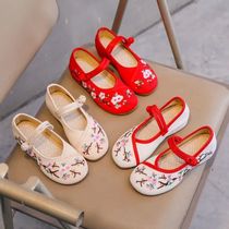 Ancient style shoes female Hanfu shoes students retro Chinese style old Beijing cloth shoes women embroidered shoes slope heels Han shoes