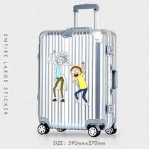 Rick and Morty suitcase password box Trolley box full sticker Large whole sticker suitcase sticker art