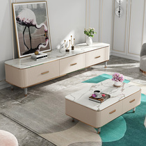 Light luxury marble TV cabinet coffee table combination small apartment modern simple style living room furniture set Hong Kong furniture