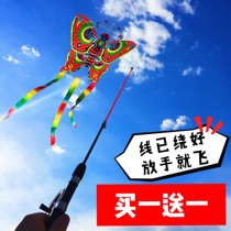 Children's fishing rod kite mini fishing rod small kite holding plastic dynamic breeze easy to fly butterfly goldfish