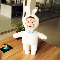 Photo pillow big white rabbit doll rabbit doll custom humanoid pillow creative Tanabata gift girl surprise
