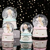 Dream Fairtale Princess Mini Crystal Ball Castle glowing glass cover resin desktop for girls gifts