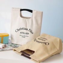 Portable lunch box bag bag Bento bag Student rice bag Canvas hand carry office worker with rice bag large capacity simple