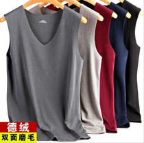 No-mark extra-large code mens densuede vest gattening up the number thin suede fats to warm and warm the bottom vest man