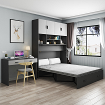 Noon break bed four folding bed invisible bed desk bookshelf combination multifunctional bookcase integrated home office wall bed