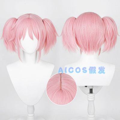 taobao agent AICOS magic girl Madoka deer eye circle cos wig scalp top medium tiger mouth clip double ponytail