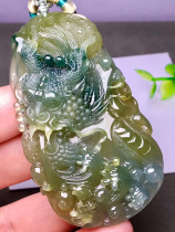 Natural A goods Myanmar new jade pendant Ice species floating green double color Dragon brand Guan Gong Pixiu landscape Guanyin pendant