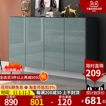 Light luxury Italian home shoe cabinet home door porch cabinet living room partition modern simple paint storage large capacity