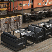 Industrial style bar clear bar card seat sofa soft bag milk tea shop cafe rest area restaurant table and chair combination customization