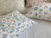 Double-layer yarn pillowcase collection Breathable fresh cotton soft skin-friendly pillowcase floral strawberry single 48*74