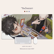 9397 Annes Orange Cat Original Illustration Oversized Mouse Pad 300x600mm High-end Leather Table Pad Waterproof