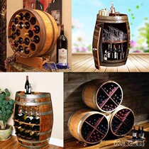 Multi-bottle red wine rack oak wine rack wine cellar decoration wall-mounted wine rack solid wood wine rack individual wine rack round