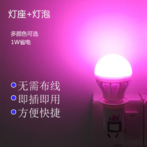 LED plug-in atmosphere night light bedroom romantic pink patch net red light blue purple color photo pink light