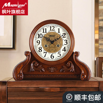 Living room solid wood German imported mechanical clock retro clock home decorative clock Chinese home creative ornaments