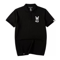 Hong Kong pop brand large size short-sleeved T-shirt men 2021 summer puppy print ins lapel loose fat POLO shirt men