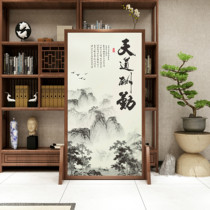 Chinese-style screen partition living room bedroom block household landscape lotus solid wood household brake entrance porch seat screen