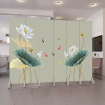 Screen partition wall Simple modern rental living room Bedroom office Mobile folding office Flower and bird folding screen