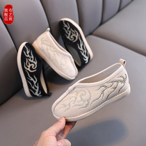 Childrens embroidered shoes 2021 autumn and winter new boys cloth shoes Hanfu costume performance shoes boys old Beijing cloth shoes