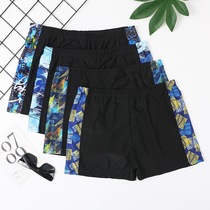 Summer beach pants mens swimming trunks plus fat flat corner swimming trunks casual shorts solid color swimming trunks hot spring shorts
