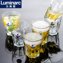 Le Meiya household tempered glass beer glass heat-resistant glass Drop-proof whisky glass One cup octagonal cup