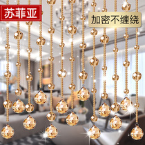 Crystal bead curtain partition curtain bead door curtain partition living room Xuanguan 2021 New-free punch-free hanging Feng Shui curtain