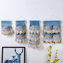 Eurostyle wall door rear storage storage hanging bag wall lace silk fabric hanging bag bedroom living room debris finishing bag