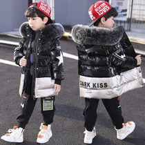 Childrens boys cotton-padded clothes 2021 New down cotton-padded clothes winter clothes middle-aged boys foreign-style cotton-padded jacket tide