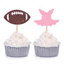 Tutu or Football Cupcake Toppers for Gender Reveal