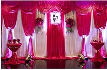 Special new wedding background gauze stage curtain wedding venue rose red gauze wedding props decoration