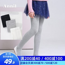 Anel childrens clothing girls conjoined pantyhose 2021 spring and autumn childrens thick leggings socks white black dance socks