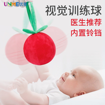 Babys toy chasing a newborn son early to teach 0 to 3 months baby vision listening to visual sensation training red color ball