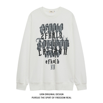 UXNSTUDIO original tide cards American retro letters retro printed long sleeves male loose washed to make old blouses