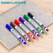 Taiwan Lion small painted whiteboard pen Nib 10mm Childrens environmental protection fine character water-based pen Erasable painting watercolor pen Childrens drawing board graffiti pen 6 colors