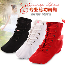 High-top dance shoes Canvas jazz boots soft-soled dance shoes practice shoes Childrens ballet shoes Childrens dance shoes