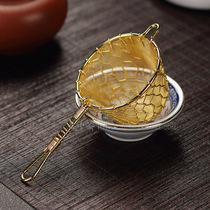 Pure copper tea leak net traditional hand-woven tea filter brass filter tea compartment funnel kung fu tea set tea ceremony accessories