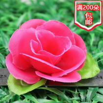 High simulation green leaf rose flower flower head silk flower cloth flower arrangement flower flower art Bride wedding supplies