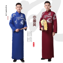 Cross talk coat clothing mens Republic of China long shirt Chinese style robe Tang costume costume May 4th Youth costume Chinese best man suit
