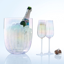UK LSA Imports Handmade Pearl Color Ice Bucket Champagne Cup Suit Light Lavish Crystal Glass Frothy Cup Champagne Barrel