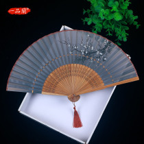 Japanese style small silk fan folding fan silk dance fan Chinese style classical ancient style folding fan female tassel cheongsam