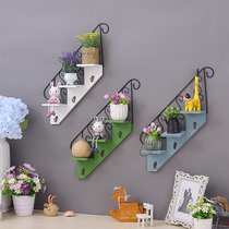 Wall decoration Wall decoration Creative home bedroom wall decoration hook Wrought iron wall hanging small flower rack Wall decoration partition