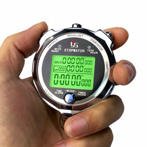 Metal electronic stopwatch timer Professional referee competition Track and field running training Sports fitness single and double rows of 60