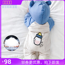 Clear goods Balabala baby down one-piece clothes baby winter out hug thickened climbing and climbing suit 0-2