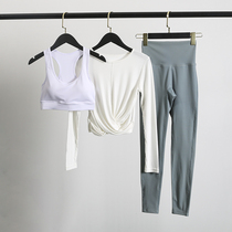 Spring and autumn new long sleeve fitness sports fashion long sleeve running quick dry breathable tights yoga suit women