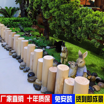 Embalming wood fence garden fenced indoor balcony wood pile walled off decorated landscaped courtyard flowerbed small fence guard rail
