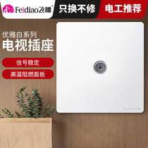 Fly carving switch socket Large board carving series Wall cable TV socket Closed circuit socket Panel TV socket