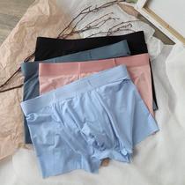 2 3 strips of ice mens underwear light and thin summer pure color no-dent breathable four-corner pants with waist flat angle tide shorts head