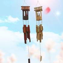 Chinese bamboo and wood wind chimes Feature pastoral attractions Hotel dining bar Home decoration European-style wind chimes retro handmade ornaments